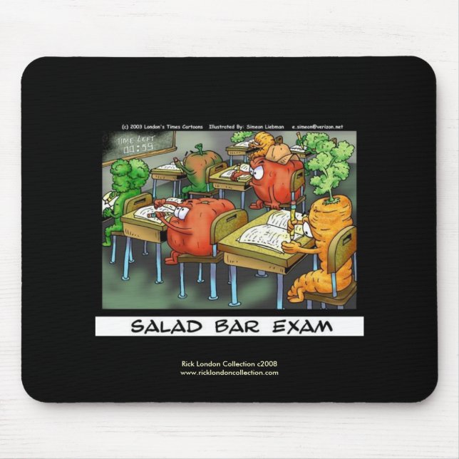 Funny Lawyer Cartoon Mouse Pad "Salad Bar Exam Mousepad (Vorne)