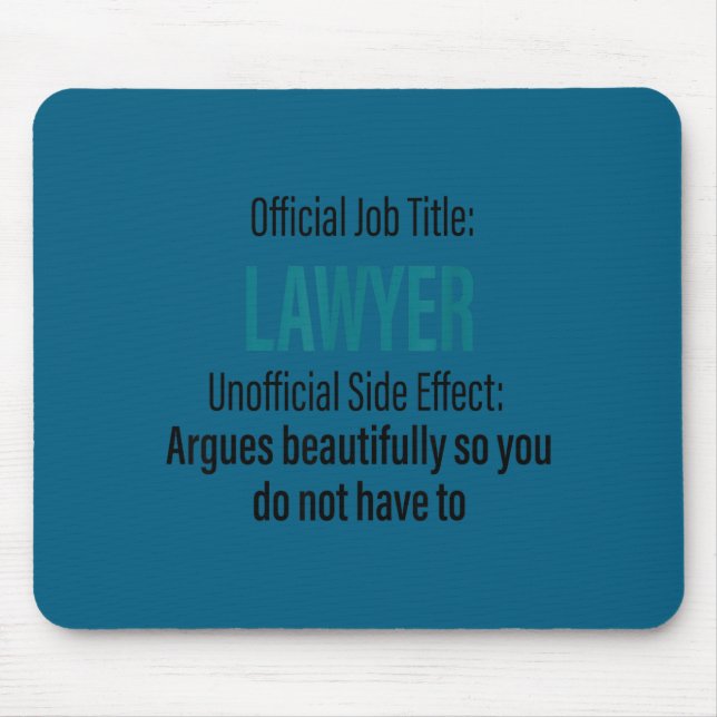 Funny lawyer definition quote attorney student mousepad (Vorne)