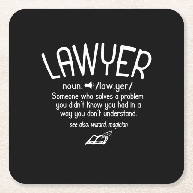 Funny Lawyer Definition Rechteckiger Pappuntersetzer (Vorderseite)