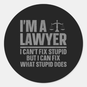 Funny Lawyer Design for Men Women Law School Attor Runder Aufkleber