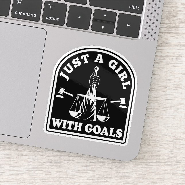 Funny Lawyer Student nur ein Mädchen mit Goals Anw Aufkleber (Detail)