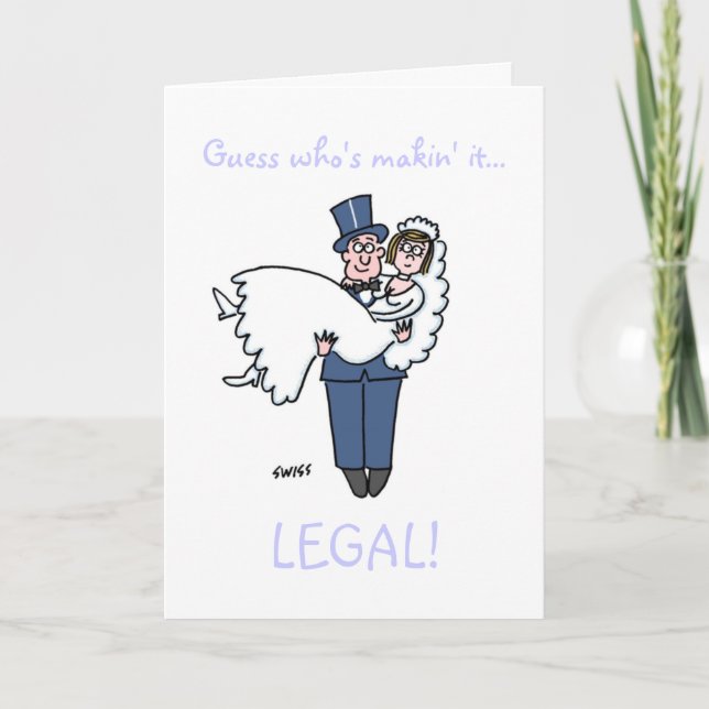 Funny Lawyers Getried Save the Date heiraten Ankündigung (Vorderseite)