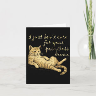Funny Lazy Cat Drama Zitat Grafisches Design Männe Karte