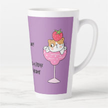 Funny Lazy Cat Latte Tasse