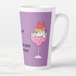 Funny Lazy Cat Latte Tasse
