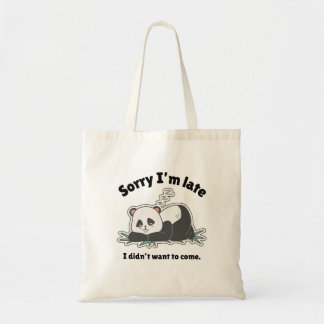 Funny Lazy Panda Design Tragetasche