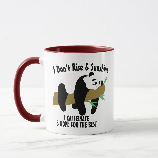 Funny Lazy Panda Puns T-Shirt, Rise & Sunshine Tasse (Links)