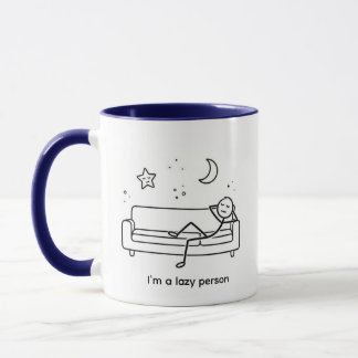 Funny Lazy Person Stickman Couch Chill Mug Tasse