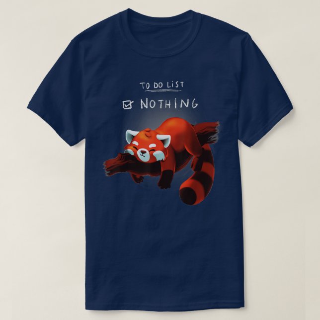 Funny Lazy Red Panda To do list T-Shirt (Design vorne)