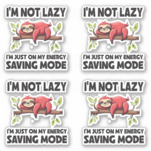 Funny Lazy Sloth Energy Rettend Mode-Aufkleber Aufkleber
