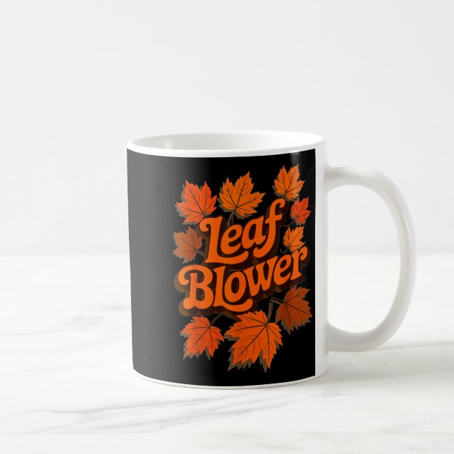 Funny Leaf Blower Fall Autumn Costume Matching Out Kaffeetasse (Rechts)