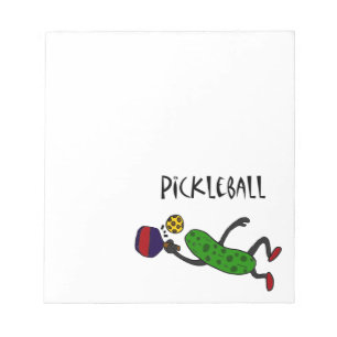 Funny Leaping Pickle Playing Pickleball Notizblock
