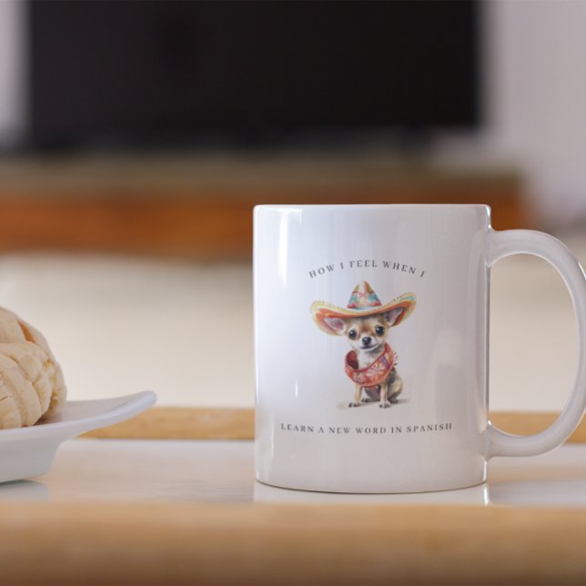 Funny Learning Spanisch | Mexican Chihuahua Kaffeetasse (Von Creator hochgeladen)