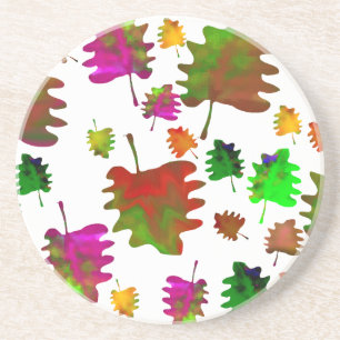Funny leaves watercolor getränkeuntersetzer