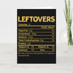 Funny Leftovers Nutrition Facts Erntedank Food Karte