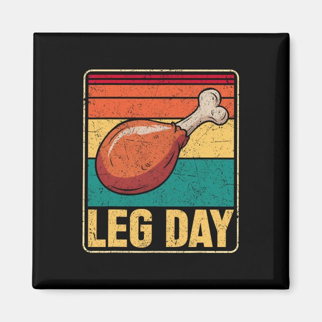 Funny Leg Day Costume Turkey Day Pilgrim Thanksgiv Magnet (Vorne)