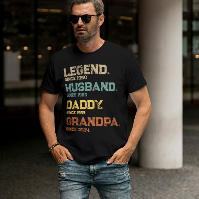 Funny Legend Husband Daddy Grandpa Custom-Geschenk T-Shirt (Legend Husband Daddy Grandpa for him best dad ever grandfather happy father's day gift ideas)