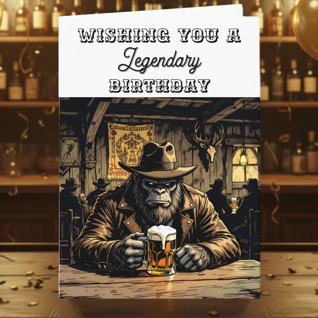 Funny Legendary Bigfoot Birthday Karte (Von Creator hochgeladen)