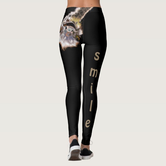 Funny Leggings mit Playful Ostrich - Lächeln (Rückseite)