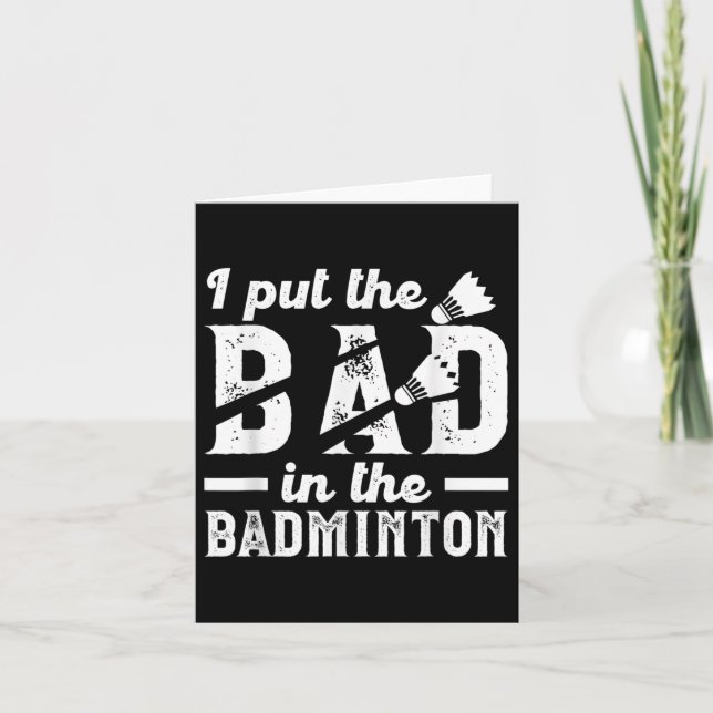 Funny legte das Schlechte in Badminton _ Shuttle B Karte (Vorderseite)