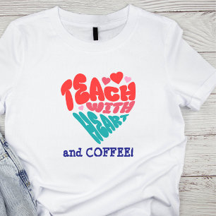 Funny'' LEHRE MIT HERZ und KAFFEE'' Blau/Rot Hoodie
