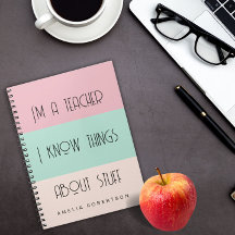 Funny Lehrer personalisiert Spiral Foto Notebook