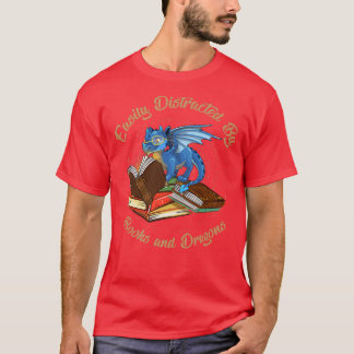Funny leicht abgelenkt von Drachen und Bücher Nerd T-Shirt