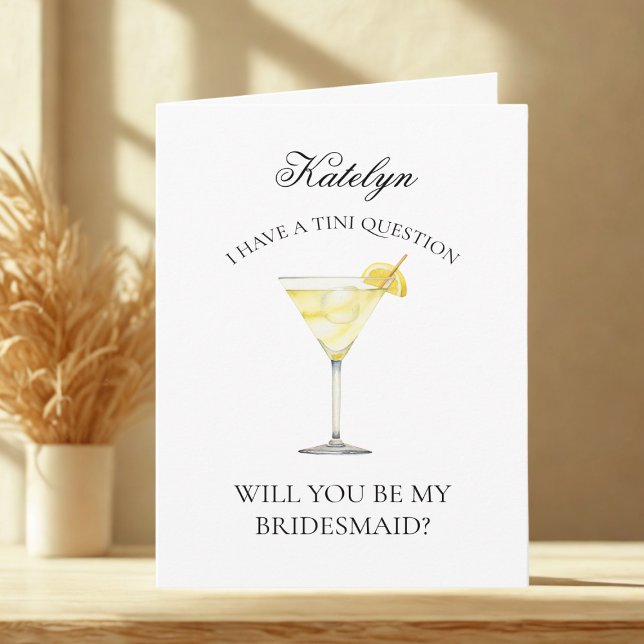 Funny Lemon Martini wird meine Bridesmaid Card sei Einladung (Von Creator hochgeladen)