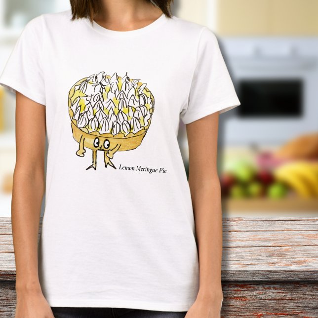 Funny Lemon Meringue Pie Quirky Niedlich Dessert S T-Shirt (Cute lemon meringue pie cartoon art T-shirt for cake overs and baking foodies)