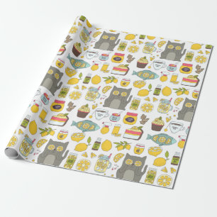 Funny Lemon Pattern Geschenkpapier