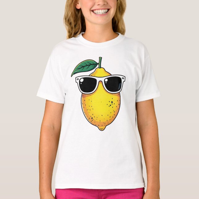 Funny Lemon Sunglasses T-Shirt (Vorderseite)