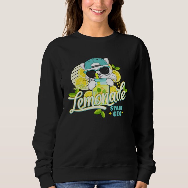 Funny Lemonade Stand CEO Cute Cat Lemon Juice Busi Sweatshirt (Vorderseite)