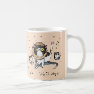 Funny Leo Star signiert Zodiac Cat mit Mane & Kron Kaffeetasse