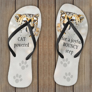 Funny Leopard Big Cat Flip Flops