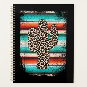 Funny Leopard Cactus Serape Cactus print Türkis Planer
