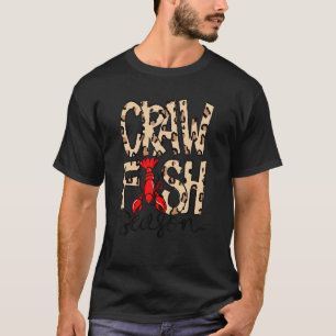 Funny Leopard Crawfish Season Mardi Gras Party App T-Shirt