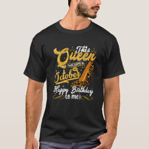 Funny Leopard Diese Königin Geboren im Oktober Fra T-Shirt