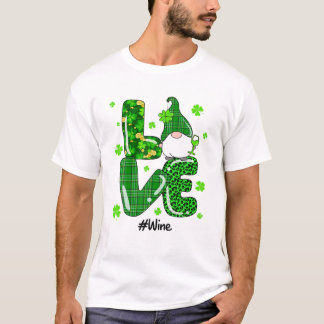 Funny Leopard Irish Green Kariert Wine Gnome St.Pa T-Shirt