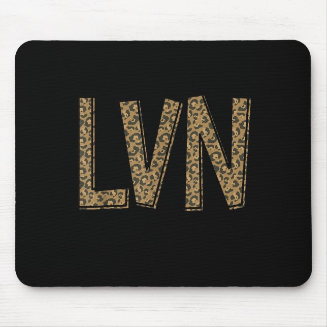 Funny Leopard Lvn Happy Licensed Vocational Nurse  Mousepad (Vorne)