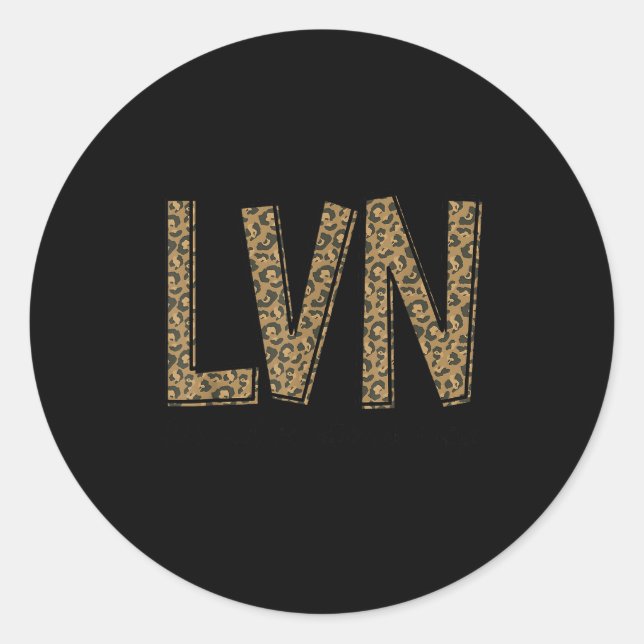 Funny Leopard Lvn Happy Licensed Vocational Nurse  Runder Aufkleber (Vorderseite)