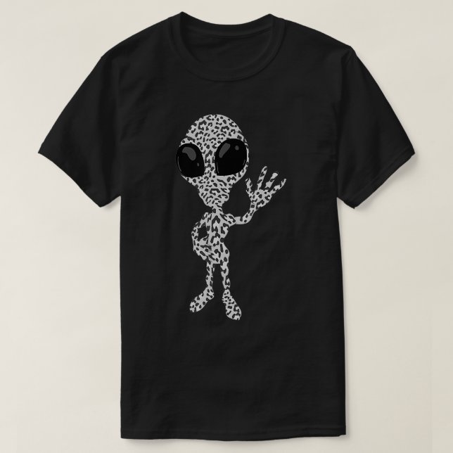 Funny Leopard Print Alien Gift Niedlich Martian Fa T-Shirt (Design vorne)