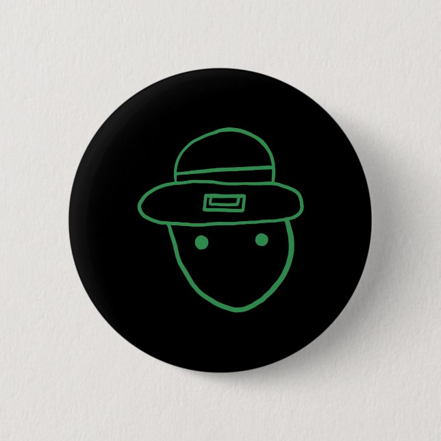 Funny Leprechaun Amateur Sketch Meme Irish St Patr Button (Vorderseite)