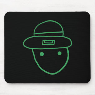 Funny Leprechaun Amateur Sketch Meme Irish St Patr Mousepad