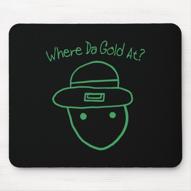 Funny Leprechaun Amateur Sketch Meme Irish St Patr Mousepad (Vorne)