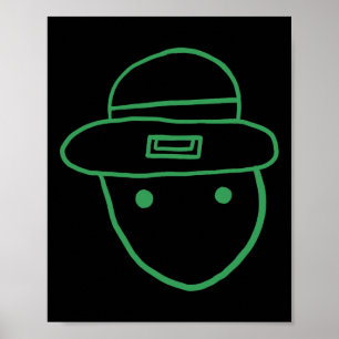 Funny Leprechaun Amateur Sketch Meme Irish St Patr Poster