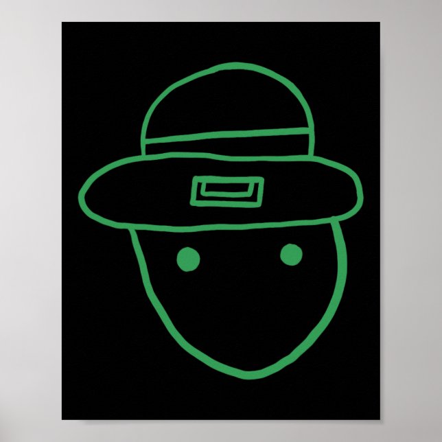 Funny Leprechaun Amateur Sketch Meme Irish St Patr Poster (Vorne)