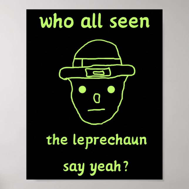 Funny Leprechaun Amateur Sketch Meme Irish St Patr Poster (Vorne)