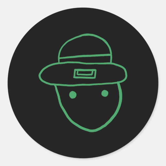 Funny Leprechaun Amateur Sketch Meme Irish St Patr Runder Aufkleber (Vorderseite)