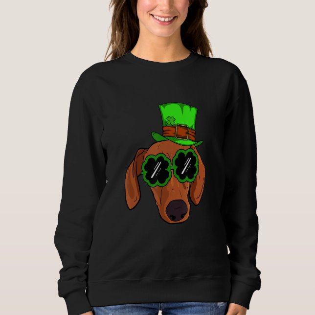 Funny Leprechaun Dackel C St Patricks Day Dog Sweatshirt (Vorderseite)