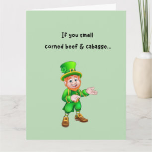Funny Leprechaun Furz St. Patrick's Day Card Karte